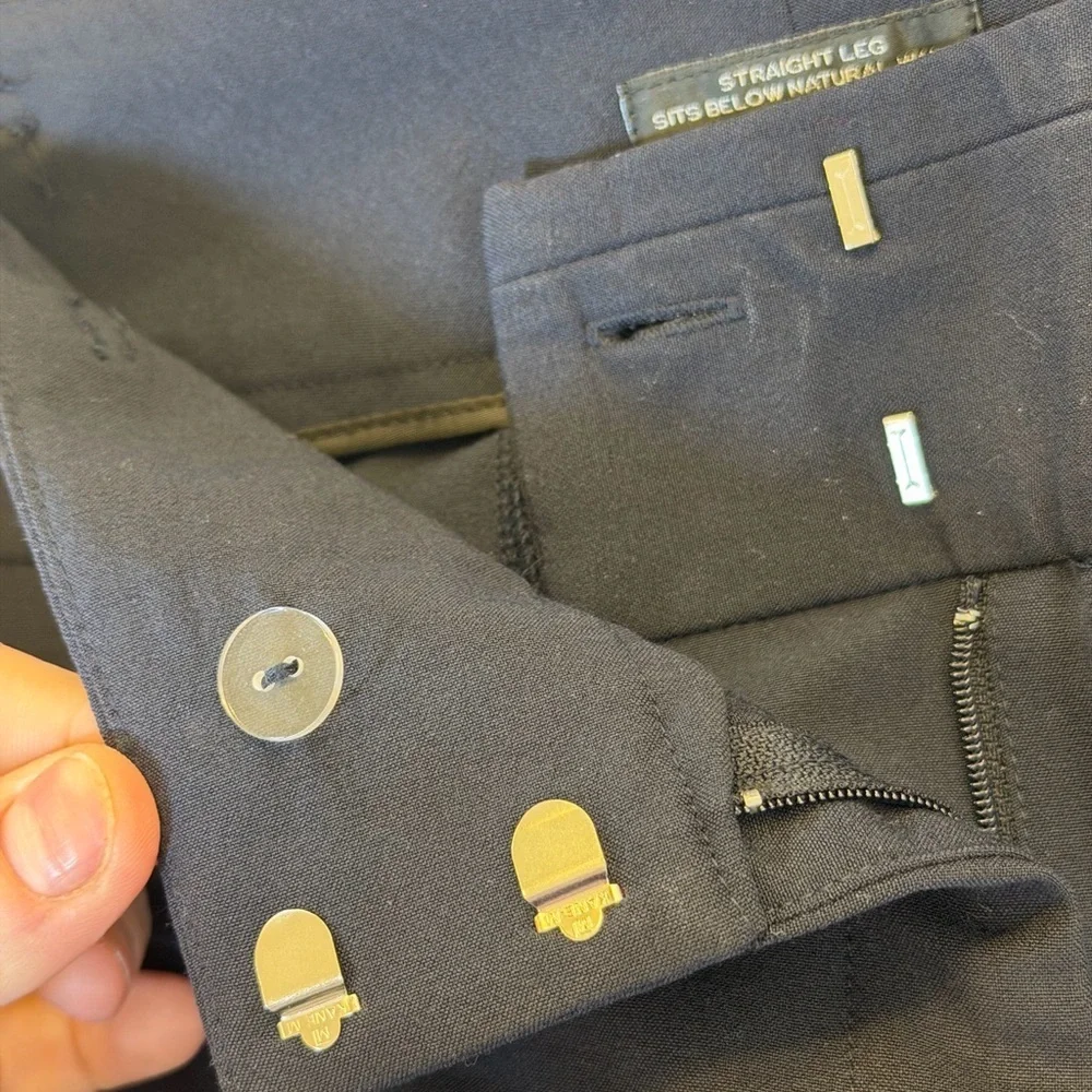 Worthington Modern Straight Leg Navy Blue Trouser Pants Size 12 NWT - Picture 8 of 8